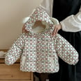 thumbnail image 5 of Ruyang Kids Cute Bear Puffer Jackets Little Boys Girls Floral Graphic Hooded Down Coat Winter Padded Warm Cotton Outwear, 5 of 5