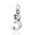 thumbnail image 3 of Trendy .925 Sterling Silver Number 3 Pendant, 3 of 4