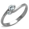thumbnail image 1 of Bague pour Femmes en Acier Inoxydable Poli avec AAA Grade CZ en Transparent - Taille 6, 1 of 1