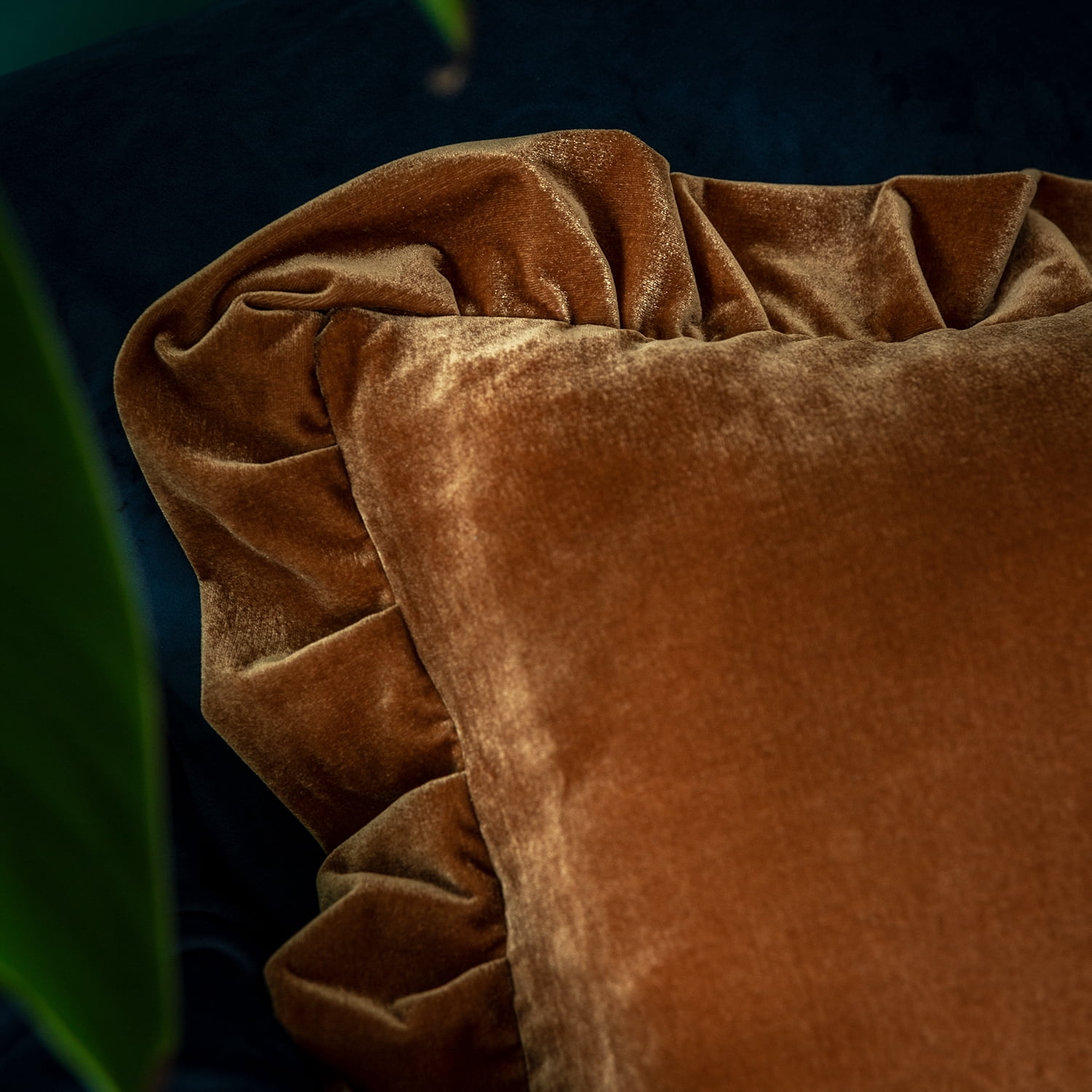 GLORY SEASON Velvet Throw Pillow Cover Soft Decorative Solid Square Cushion Case for Sofa Couch,Pack of 2 18x18 In Golden Camel