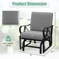 thumbnail image 3 of Costway Patio Rocking Chair with Cushion Heavy-Duty Metal Frame Smooth Glider Outdoor Gray, 3 of 9