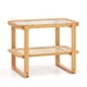 thumbnail image 1 of Mesa auxiliar Costway 2 niveles con tablero de cristal y Estante de Ratán Natural, 1 of 4