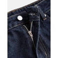 thumbnail image 4 of Womens Dark Wash Denim Mini Skirt, Y2K Style, A-Line Cut, Front Button Closure, 4 of 7