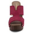 thumbnail image 2 of BLISSFUL STEP Women's Faux Suede Platform High Block Heel Slides Sandals, 2 of 6