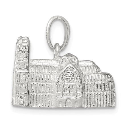 Sterling Silver Westminster Abbey Charm Pendant
