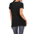 thumbnail image 4 of SDNall Summer T-Shirts for Women 2024 Crewneck Short Sleeve Tunic Tops Side Split Plain Loose Blouses Tops Womens T-Shirts (Black,Sizes:S-2XL), 4 of 9