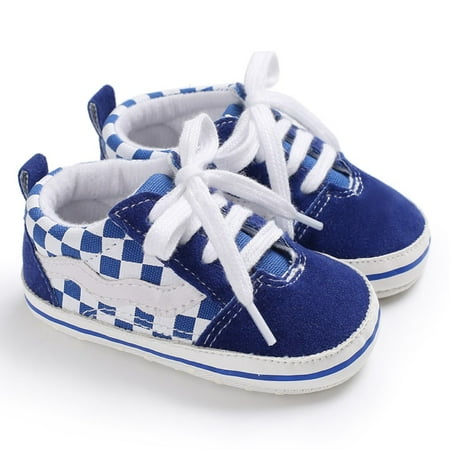 

Caitzr Toddler Baby Girl Boy Canvas Shoes Anti-Slip Lace Up Soft Sole Crib Shoes