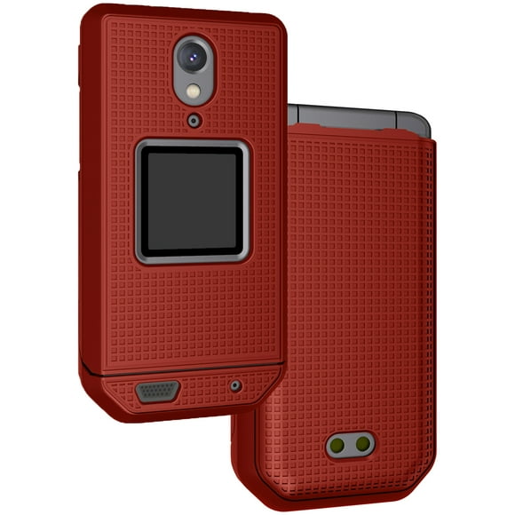 Case for CAT S22 Flip Phone, Nakedcellphone Slim Hard Shell Protector Cover - Red