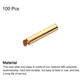 thumbnail image 3 of 100Pack Slide on End Clasps, 16mm Tube Ball Bead Slider Crimp Ends, Light Golden, 3 of 6