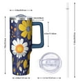 thumbnail image 2 of OBREWU Pioneer Flower Tumbler with Handle and Lid,Pioneer Flower 40oz Double Wall Vacuum Insulated Tumbler,Cups Gift for Women and Men, 2 of 7