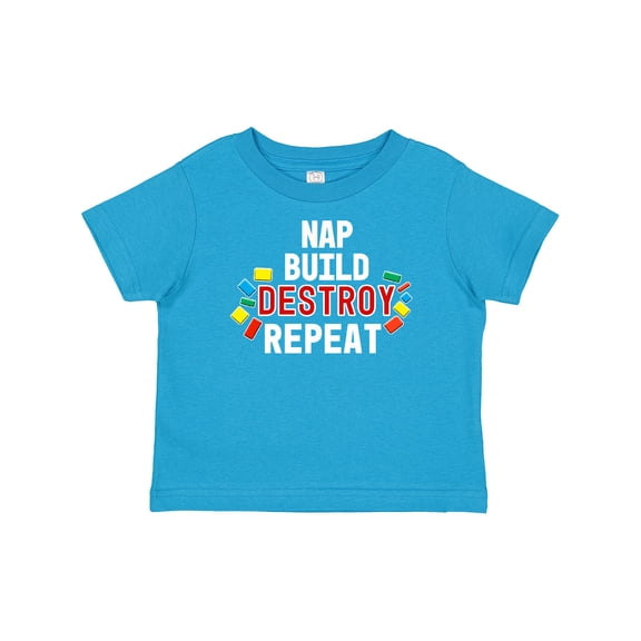 Inktastic Nap Build Destroy Repeat with Colorful Building Blocks Boys or Girls Baby T-Shirt