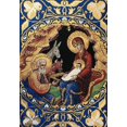 thumbnail image 4 of Catholic Orthodox Nativity of Christ Byzantine Tapestry Icon With Crosses 18 Inch, 4 of 5