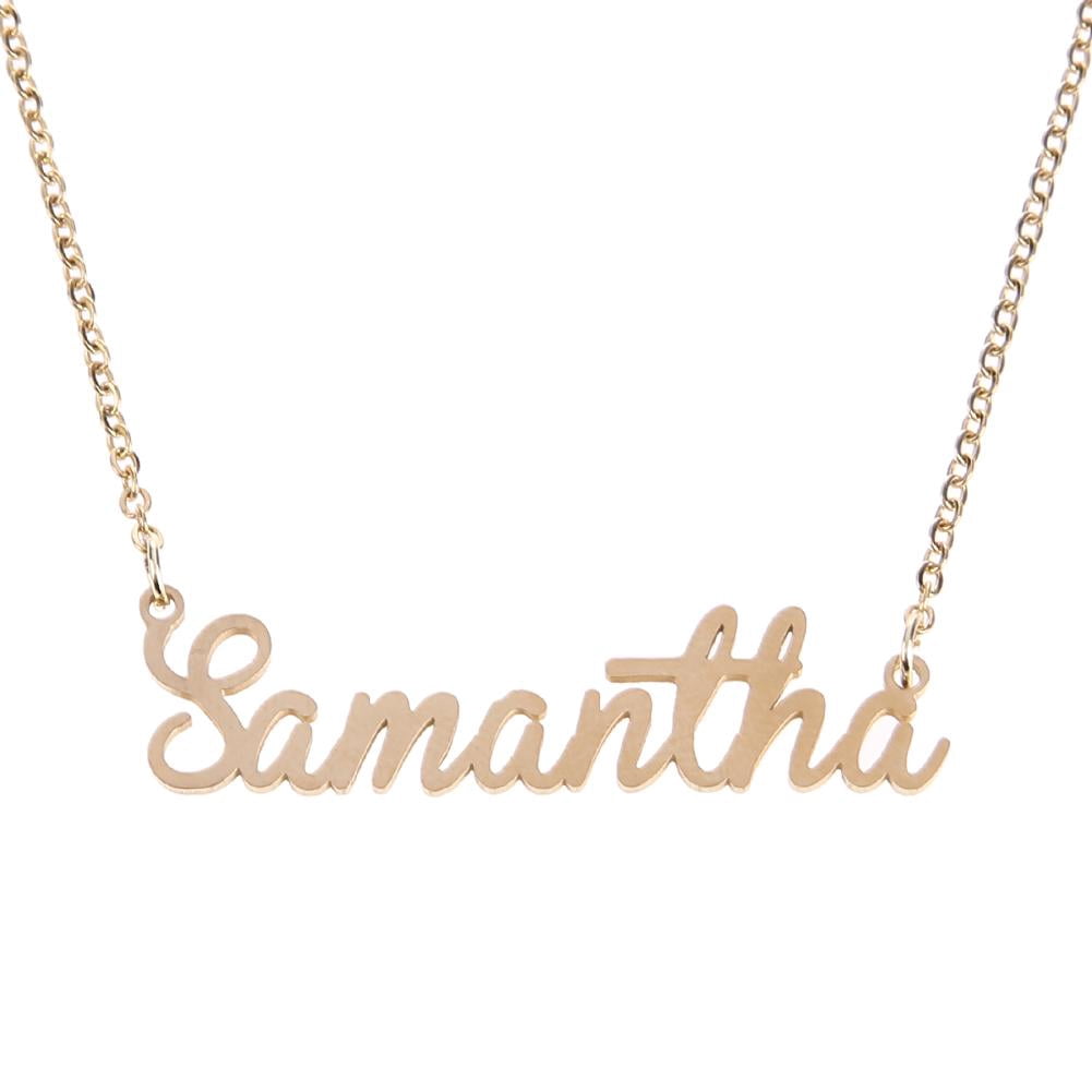 Jasmine Unisex Nameplate Pendant Chain 