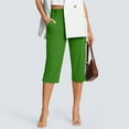thumbnail image 2 of Prolriy Workout Pants for Women High Waisted Crop Work Pants Summer Casual Slacks Yoga Dress Pant Women's Pants Green S, 2 of 7