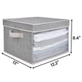thumbnail image 4 of Foldable Storage Bins with Lids, Fabric Collapsible Storage Box for Closet, Stackable Container with PVC Window, 3 Pack, Grey, 13"x 12.2"x 8.4", 4 of 10