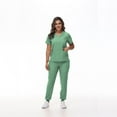 thumbnail image 4 of LYMAYTER Women Nurse Uniform Summer Fashion Medical Uniform for S-2XL Stretch Top + Jogger Pants Medical Workwear Set, 4 of 6