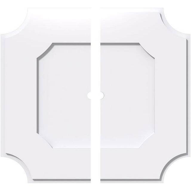 Ekena Millwork CMP26LE2-01000 26 in. OD x 1 in. ID Square Locke Architectural Grade PVC Contemporary Ceiling Medallion - 2 Piece