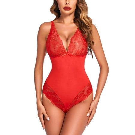 

Avidlove Women Lingerie Bodysuit Snap Crotch Teddy One Piece Babydoll