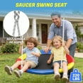 thumbnail image 4 of 3 in 1 Metal Swing Set Outdoor , SHINPT Toddler Swing Set for Backyard, Tall Swing Set with Slide, Saucer Swing Seat, Belt Swings Seat, Heavy Duty Swing Set for kids, Kids Playset Outdoor, 4 of 8