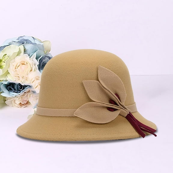 VISALY Hats Red Hats for Women Red Derby Hats for Women Hats for Women Autumn Winter Warm Imitation Black White Hats for Women Headband Hats for Women Tea Party Black White Derby Hats for Women 1Pair