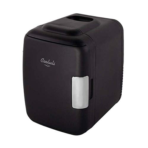 Cooluli Skincare Mini Fridge for Bedroom - Car, Office Desk & Dorm Room - Portable 4L/6 Can Electric Plug In Cooler & Warmer for Food, Drinks, Beauty & Makeup - 12v AC/DC & Exclusive USB Opt