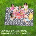 thumbnail image 2 of EastVita 8 x 10 ft Plastic Gray White Rectangular Beach Front Porches Patio Picnic RV Camping Garage Flower Moroccan Area Rug, 2 of 8