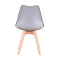 thumbnail image 5 of Set of 4 Dining Chair Mid Century Modern Shell PU Seat W/ Wood Leg-Grey, 5 of 11