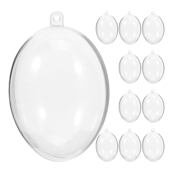 LOLIPPYY Set of 10 Clear Plastic Fillable Christmas Ornaments for Holiday Tree Decorations and Festive Crafts