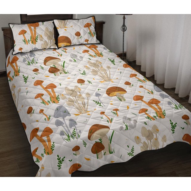 Juego de cama acolchado con tema de setas