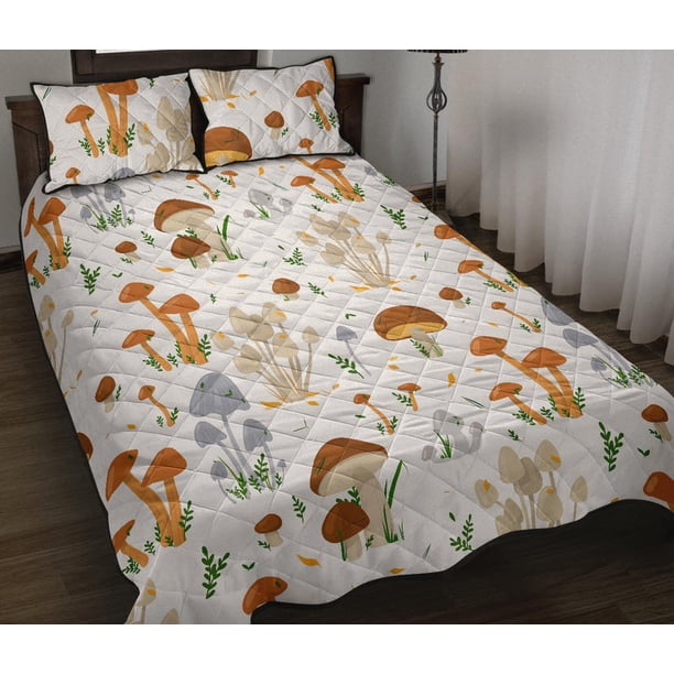 Juego de cama acolchado con tema de setas