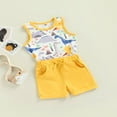 thumbnail image 2 of MesaSe Ensemble d'Été Garçon Imprimé Dinosaure Sans Manches Col Hauts Shorts, 2 of 6