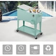 thumbnail image 5 of 80 Quart Rolling Ice Chest, Portable Bar Drink Cooler with Catch Basin, Bottom Storage Tray and Bottle Opener for Patio Party BBQ Beach Activities, 5 of 8