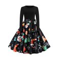 thumbnail image 2 of Vestidos de Navidad de invierno, vestido de fiesta elegante estilo años 50 Imprimir 3, 2 of 9