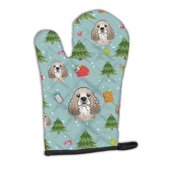 Carolines Treasures BB5005OVMT Christmas Cocker Spaniel Oven Mitt Large multicolor
