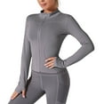 thumbnail image 5 of HTNBO Women's Workout Jacket Lightweight Zip Up Long Sleeve UPF 50+ Sun Protection Clothes Athletic Yoga Slim Fit Crop Tops, 5 of 5