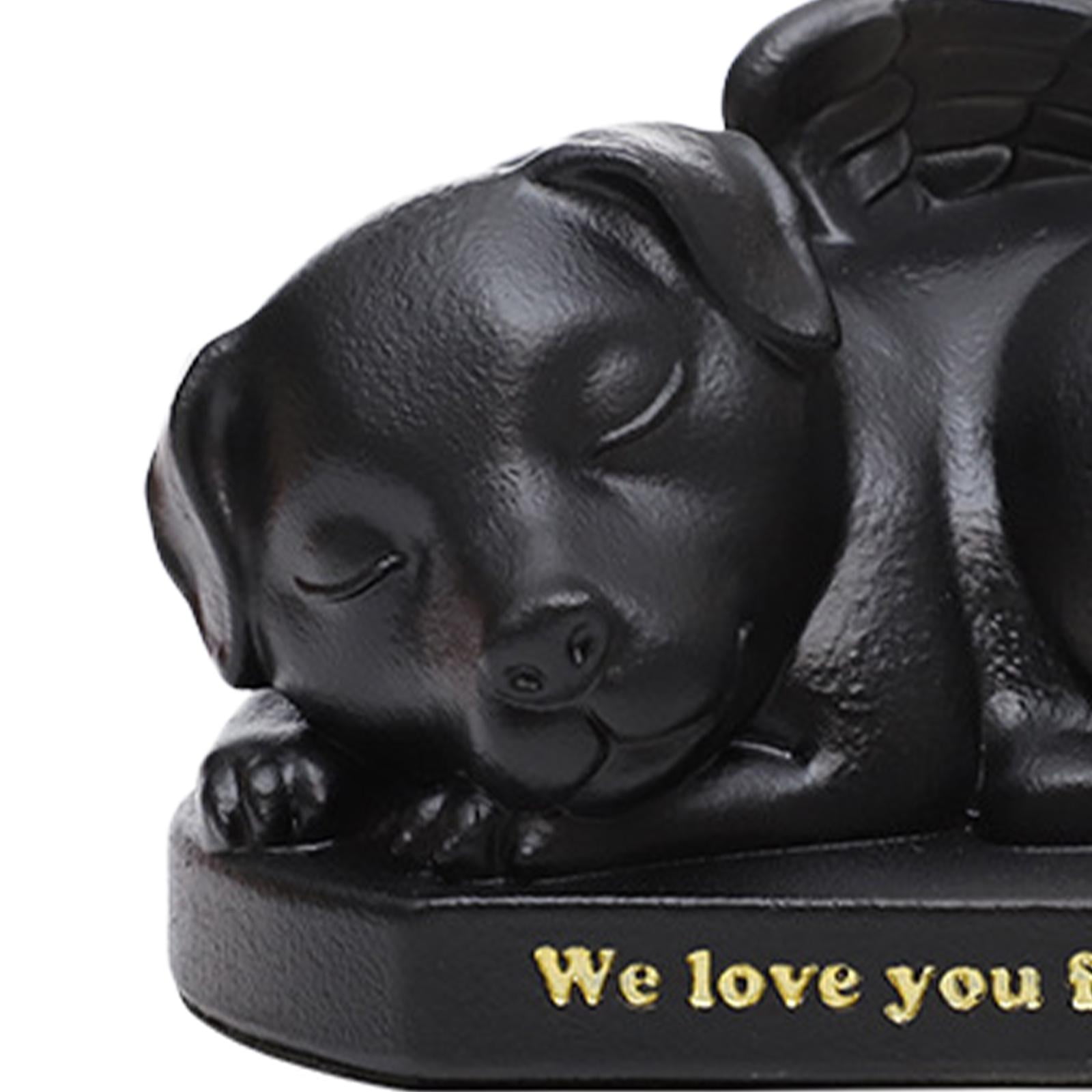 Pet Urns Cremation Memorial Urn Funeral Small Animal Pet Supplies Casket Sleeping in Angel Wing Statue Memory for Living Room for Dog