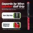 thumbnail image 3 of GEPARDO DRI-TAC STANDARD Golf Grip by Winn Moisture-Wicking & Shock Absorption, GD-5WG-GRD- Red, Hand Alignment & Lighter Grip Pressure, Tacky in All Weather, High-Performance Polymer, 3 of 4