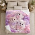 thumbnail image 5 of Dreamy Kitten Floral Portrait, Cozy Pet Portrait Pattern, Warm Flannel Blanket for Living Room and Bedroom with Detailed Artwork, Cat Lovers Just Because Gift, Pet Lover Home Decor, 5 of 9