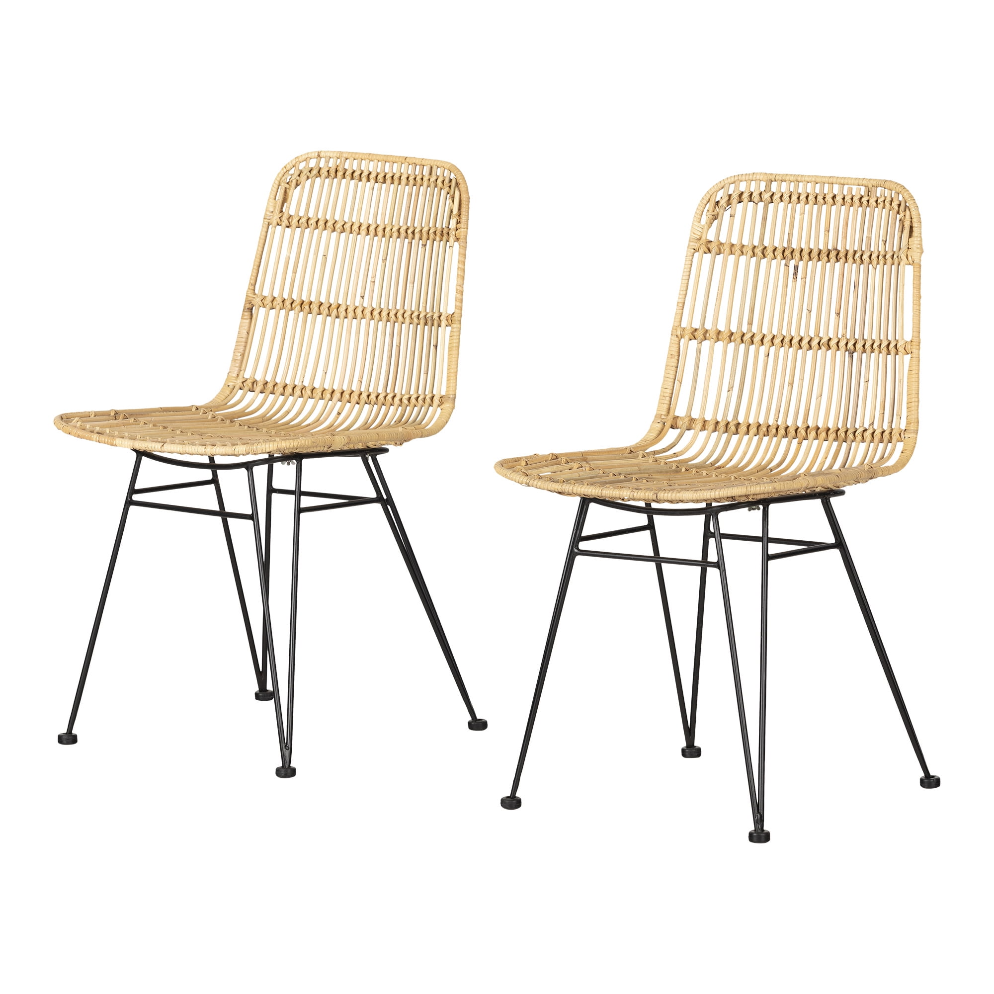 rattan dining chairs with black legs