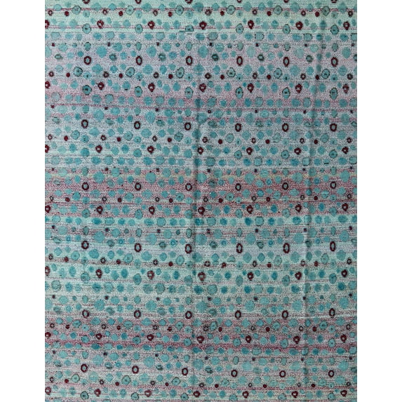 Ahgly Company Machine Washable Indoor Rectangle Abstract Blue Hosta Blue Area Rugs, 4' x 6'