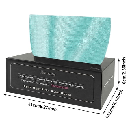 HuiXinOu Reusable Kitchen Cleaning Cloths 20-Pack Thick Washable Dish Towels Dry and Wet Wipes for Counter Dish Lint-Free Pull-out Box B