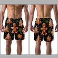 thumbnail image 3 of luoweisi Men's Beach Shorts Quick Dry Swim Trunks with Mesh Lining Christmas Gingerbread Man XL, 3 of 5