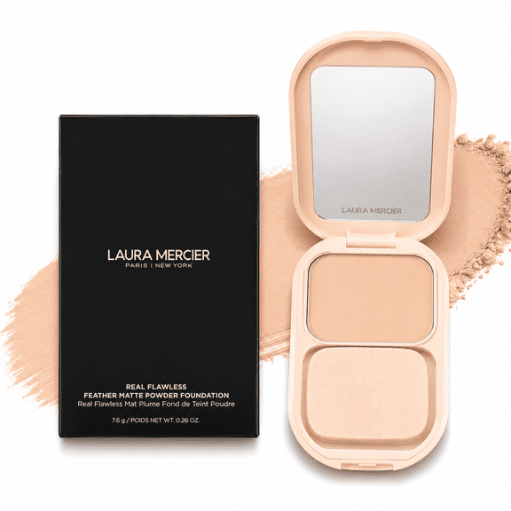 Laura Mercier Real Flawless Feather Matte Powder Foundation 1N Marzipan | Soft Matte Buildable Coverage