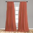 thumbnail image 5 of Ambesonne Retro Curtains, Zig Zag Chevron Stripes, Pair of 28"x84", Orange Maroon Yellow, 5 of 5