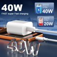thumbnail image 3 of Cargador SDYXZ de carga rápida USB C 40W con cables de 1.8 m y 3 m, 3 of 8