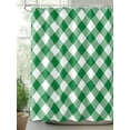thumbnail image 2 of Shower Curtain Dark Green Buffalo Check Plaid Bathroom Curtains with Hooks, Waterproof Fabric Farmhouse Style Bath Shower Curtains Set for Bathroom Bathtubs Decor 72x72 Inch, 2 of 8