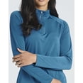 thumbnail image 5 of Real Essentials 3 Pack: Women's 1/4 Zip Rash Guard Long Sleeve Swim Shirt UPF Sun Protection UV Surf Tops, 5 of 6