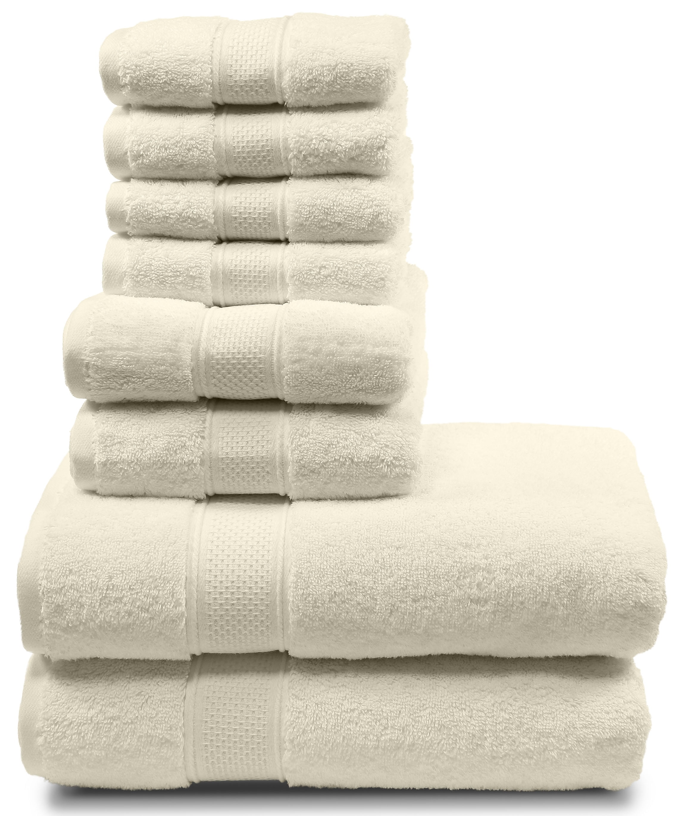 MAURA Luxury Turkish Bath Towels Set 8 Piece for Bathroom. Thick, Soft