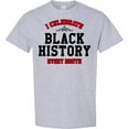 thumbnail image 3 of Inktastic I Celebrate Black History Every Month in Black and Red T-Shirt, 3 of 5