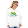 thumbnail image 4 of St Patricks Day Irish Rainbow Clover Women Crewneck Sweatshirt Brisco Brands X, 4 of 6